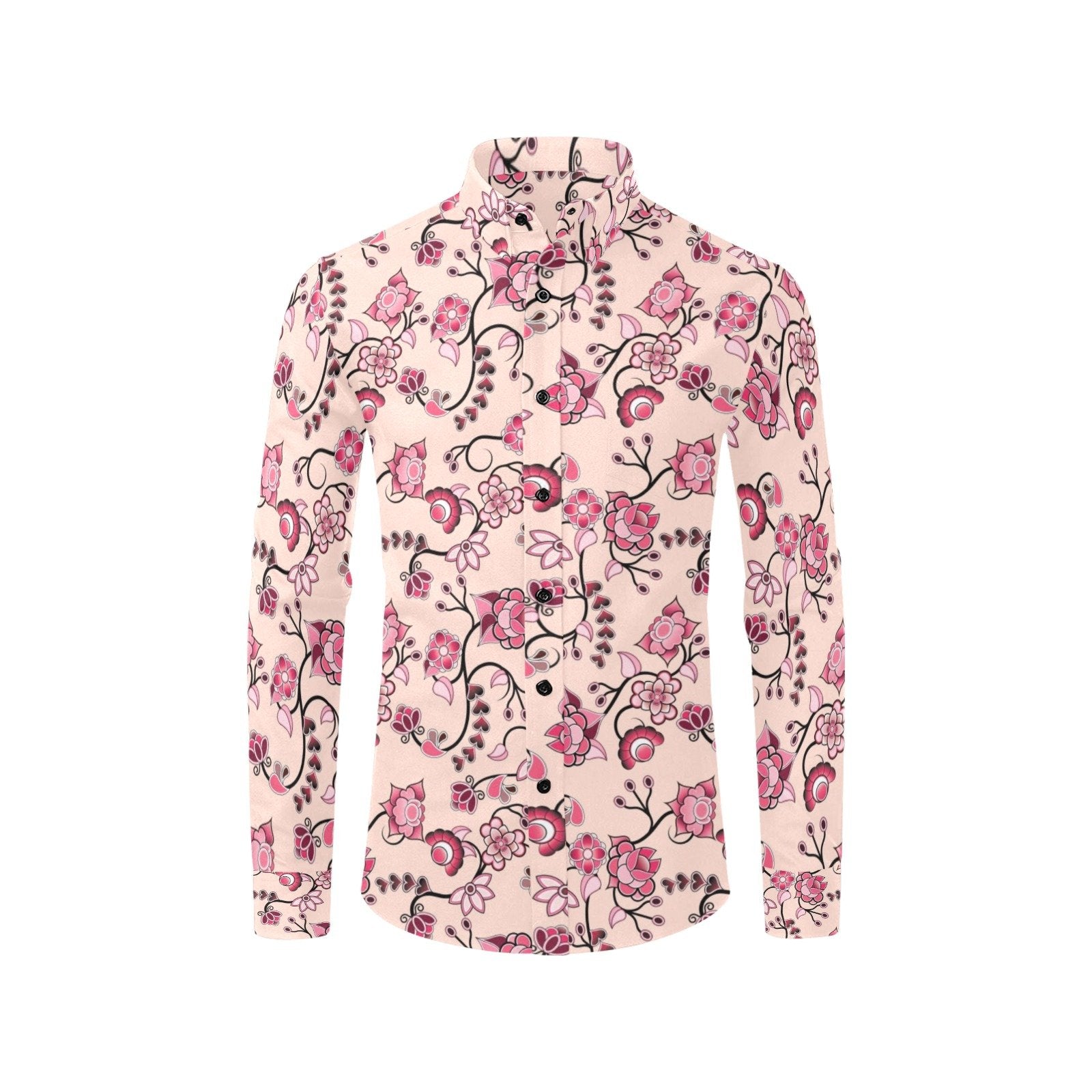 Floral Amour Men's All Over Print Casual Dress Shirt (Model T61) Men's Dress Shirt (T61) e-joyer 