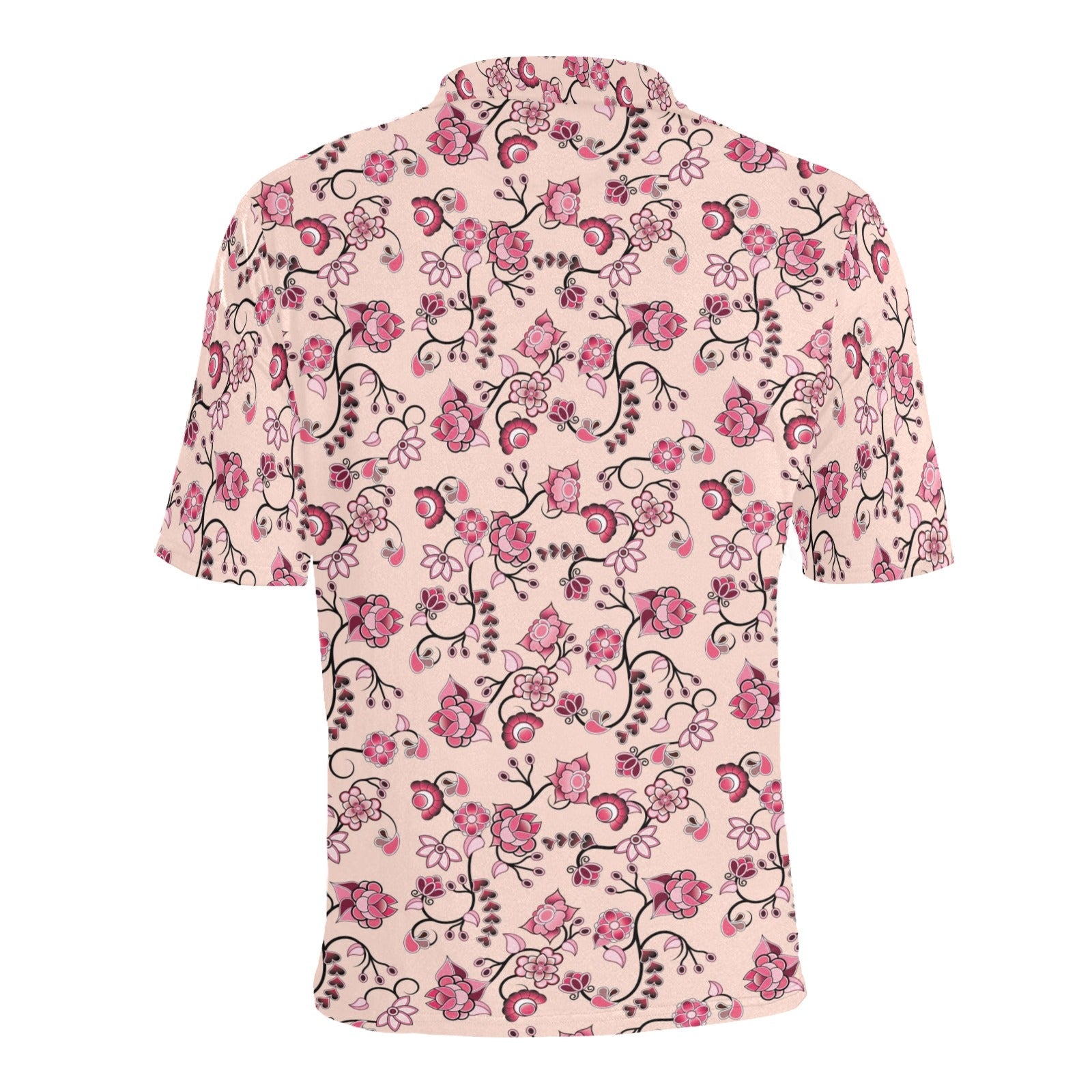 Floral Amour Men's All Over Print Polo Shirt (Model T55) Men's Polo Shirt (Model T55) e-joyer 