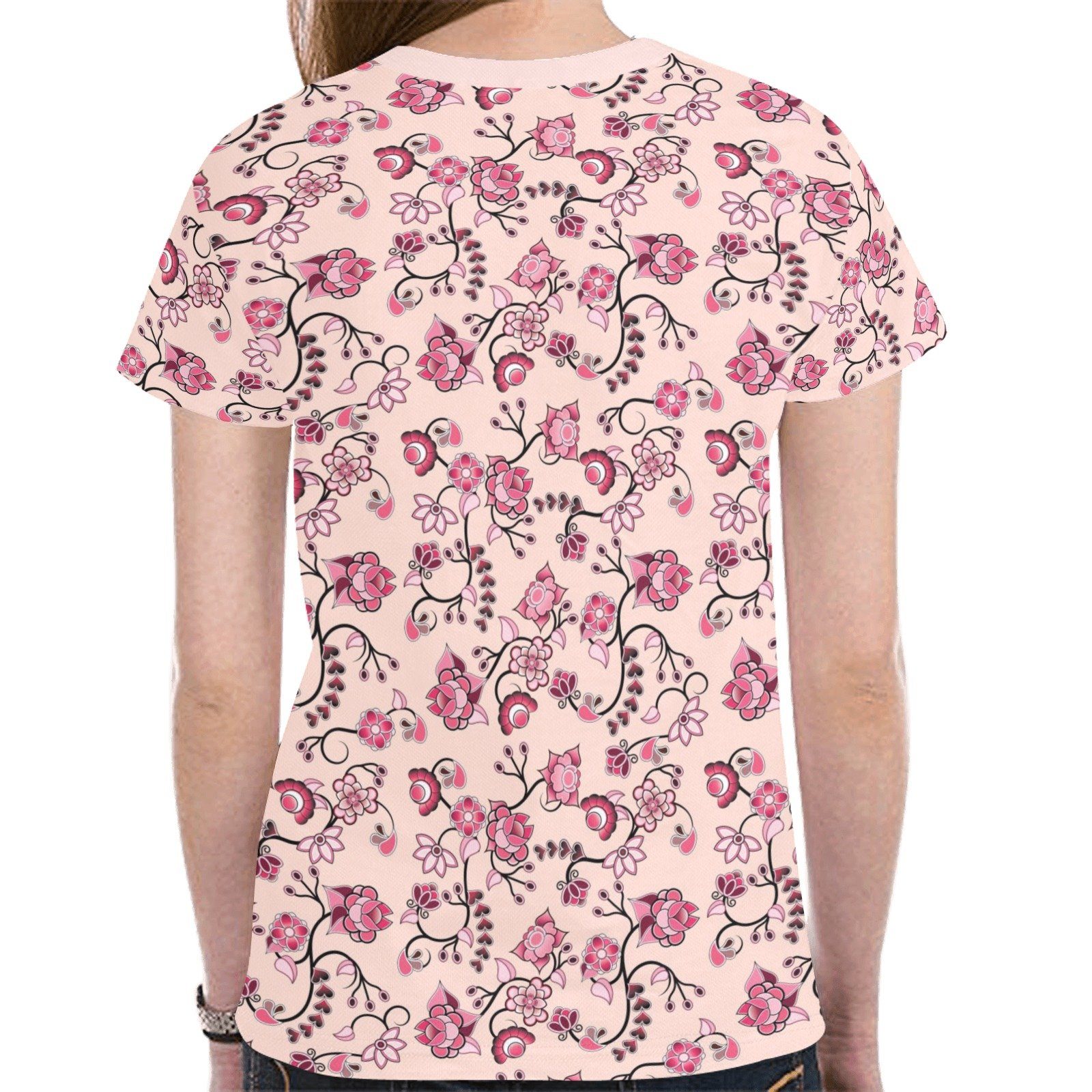 Floral Amour New All Over Print T-shirt for Women (Model T45) tshirt e-joyer 
