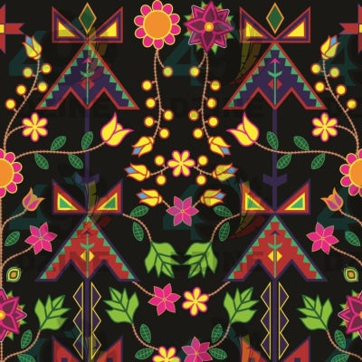 Floral and Geomteric Dance - 02 Satin Fabric 49DzineStore 