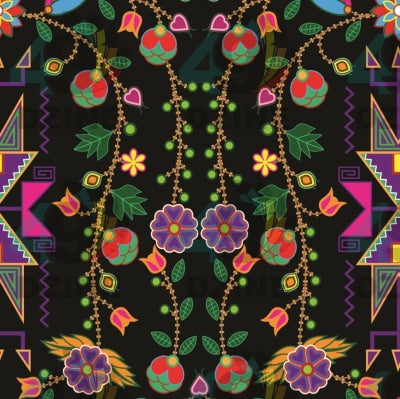 Floral and Geomteric Dance - 03 Satin Fabric 49DzineStore 