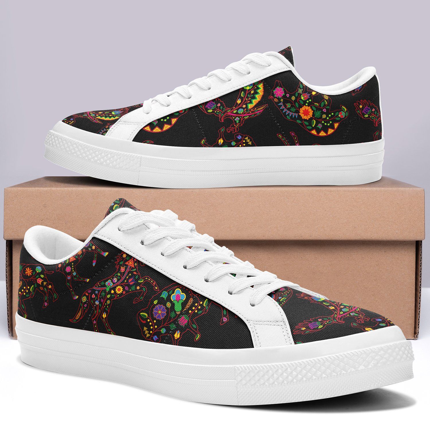 Floral Animals Aapisi Low Top Canvas Shoes White Sole aapisi Herman 