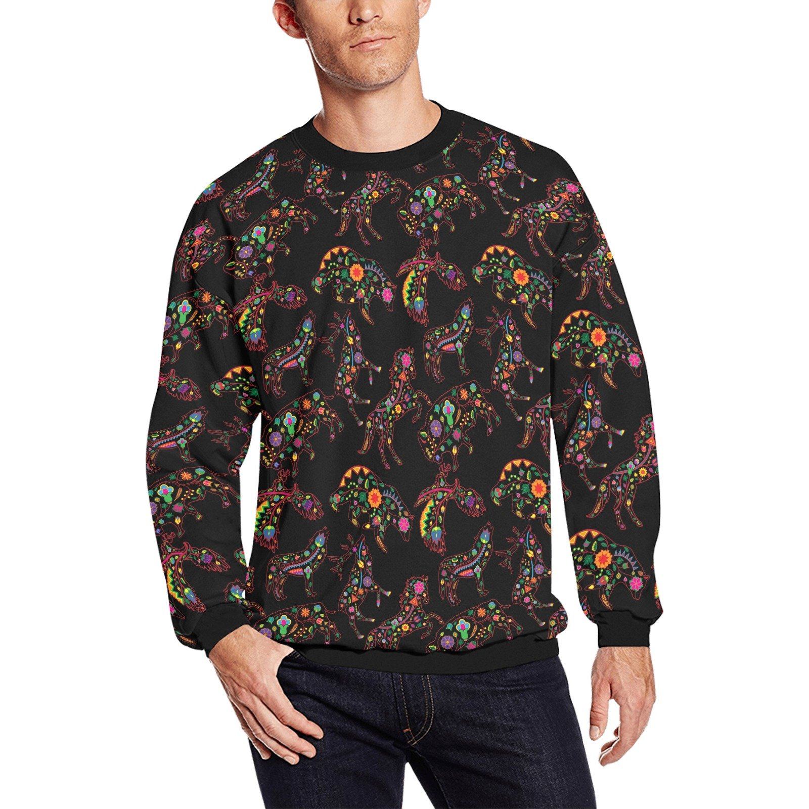 Floral Animals All Over Print Crewneck Sweatshirt for Men (Model H18) shirt e-joyer 