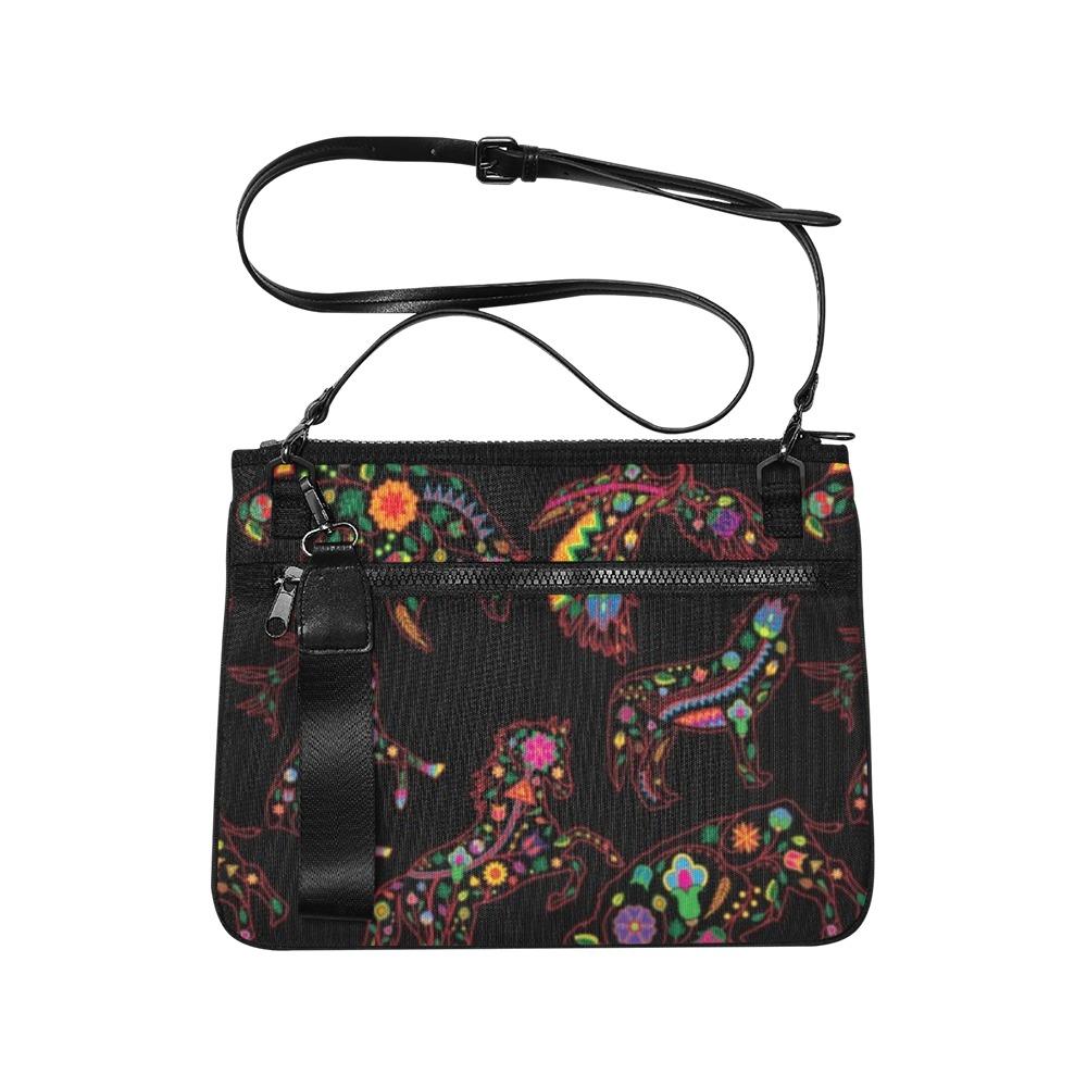 Floral Animals Slim Clutch Bag (Model 1668) Slim Clutch Bags (1668) e-joyer 