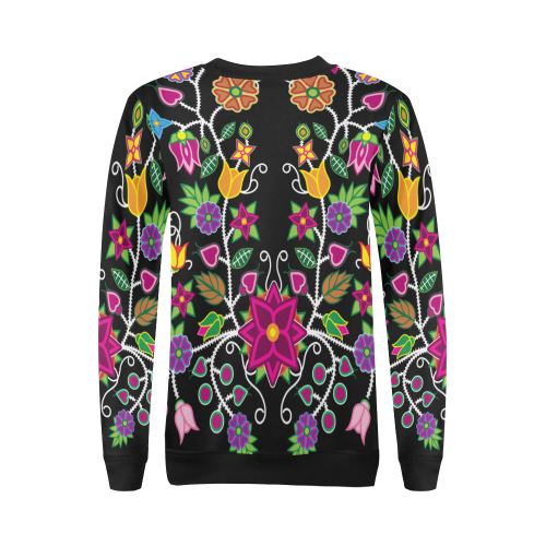 Floral Beadwork-01 All Over Print Crewneck Sweatshirt for Women (Model H18) Crewneck Sweatshirt for Women (H18) e-joyer 