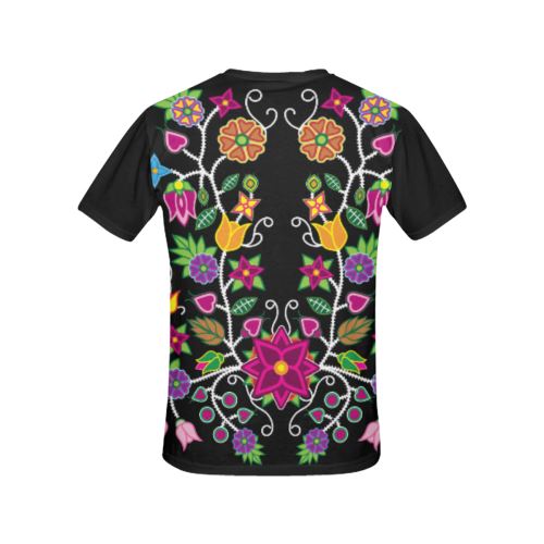 Floral Beadwork-01 All Over Print T-shirt for Women/Large Size (USA Size) (Model T40) All Over Print T-Shirt for Women/Large (T40) e-joyer 