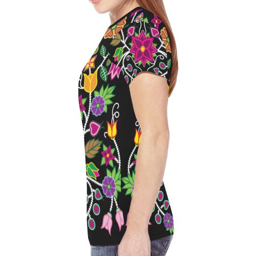 Floral Beadwork-01 New All Over Print T-shirt for Women (Model T45) New All Over Print T-shirt for Women (T45) e-joyer 