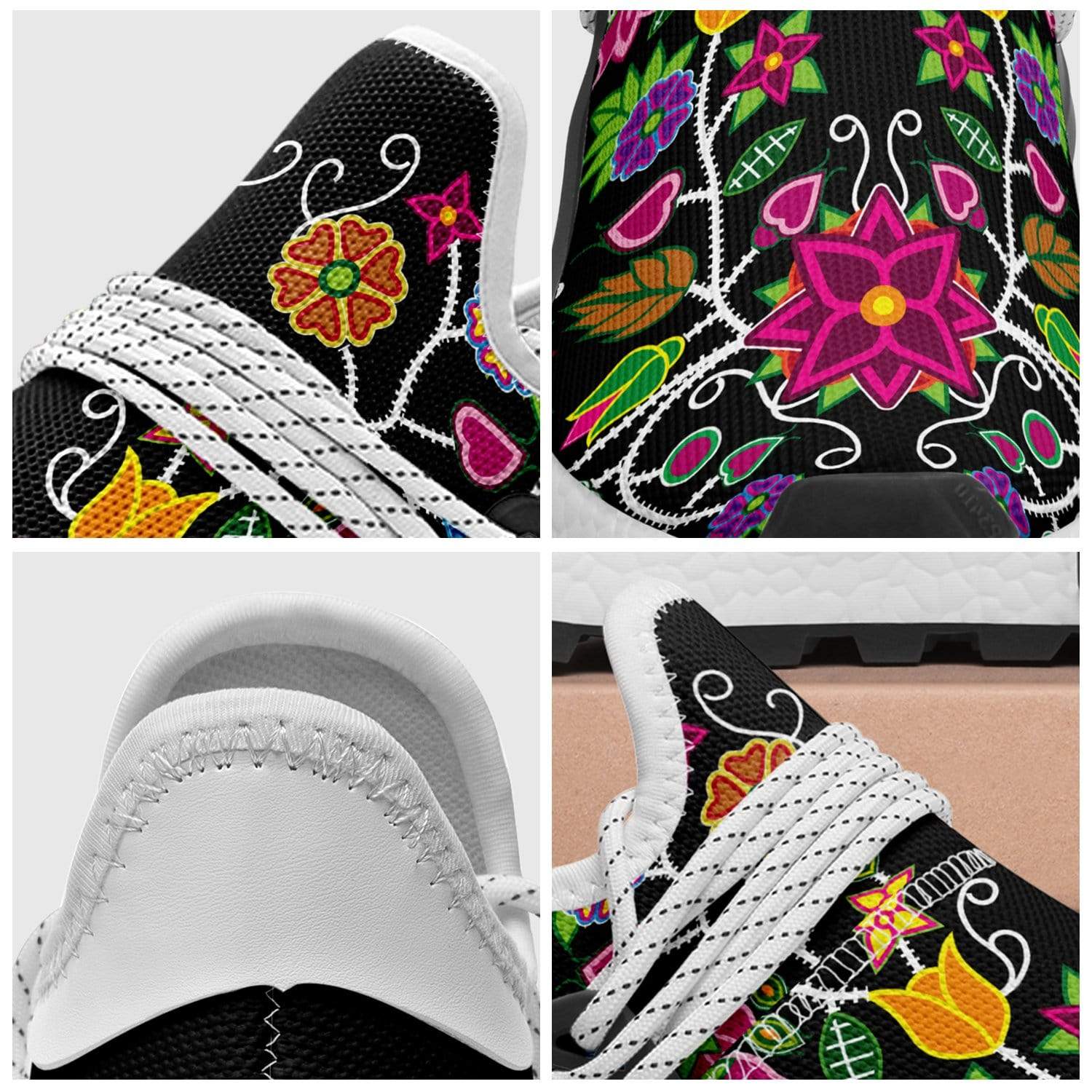 Floral Beadwork - 01 Okaki Sneakers Shoes 49 Dzine 