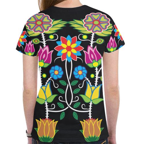 Floral Beadwork-04 New All Over Print T-shirt for Women (Model T45) New All Over Print T-shirt for Women (T45) e-joyer 