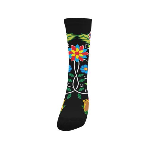 Floral Beadwork-04 Trouser Socks Socks e-joyer 