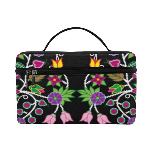 Floral Beadwork Cosmetic Bag/Large (Model 1658) Cosmetic Bag e-joyer 