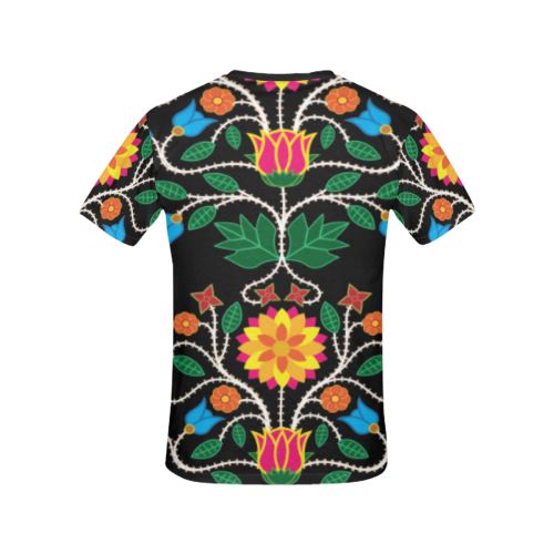 Floral Beadwork Four Clans All Over Print T-shirt for Women/Large Size (USA Size) (Model T40) All Over Print T-Shirt for Women/Large (T40) e-joyer 