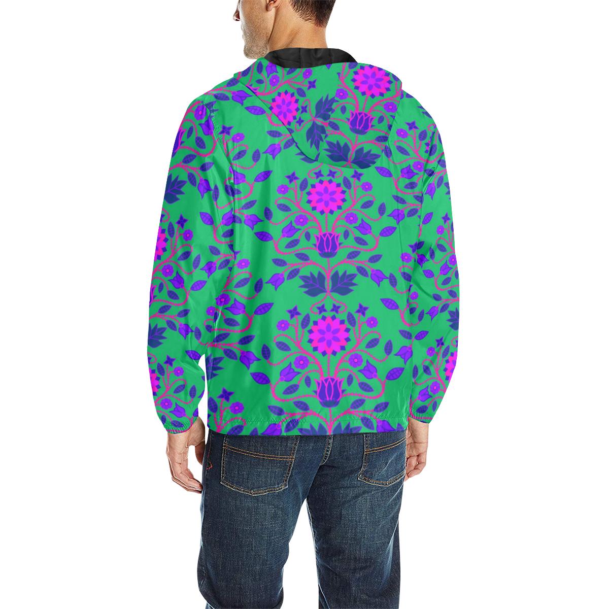 Floral Beadwork Four Clans Deep Lake Unisex Quilted Coat All Over Print Quilted Windbreaker for Men (H35) e-joyer 