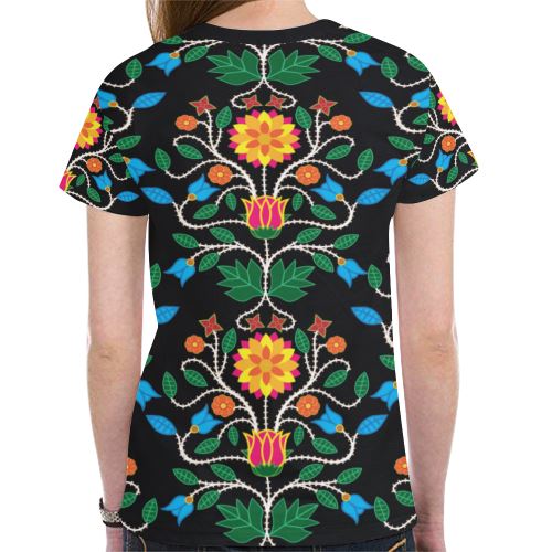 Floral Beadwork Four Clans New All Over Print T-shirt for Women (Model T45) New All Over Print T-shirt for Women (T45) e-joyer 