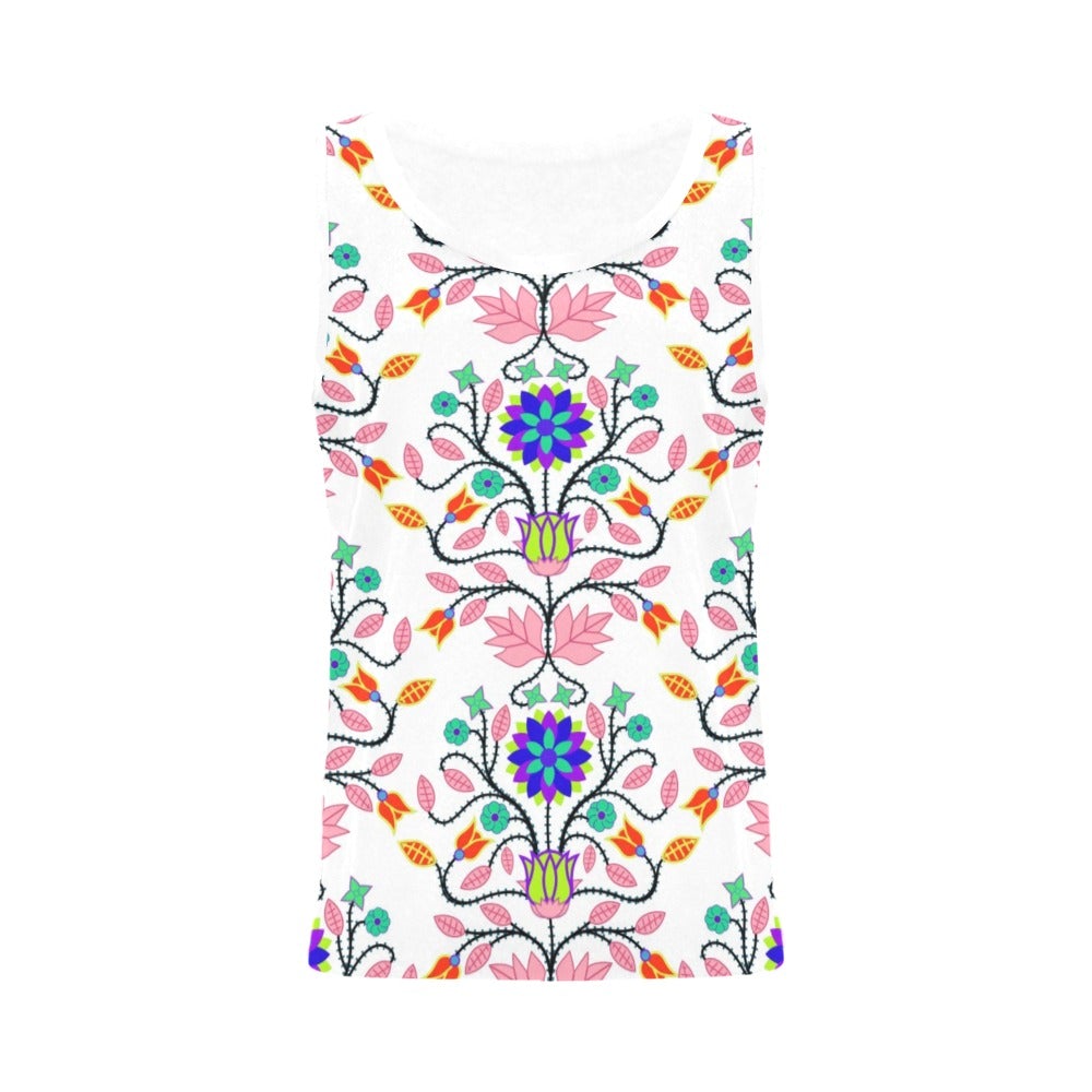 Floral Beadwork Four Clans White All Over Print Tank Top for Women (Model T43) All Over Print Tank Top for Women (T43) e-joyer 