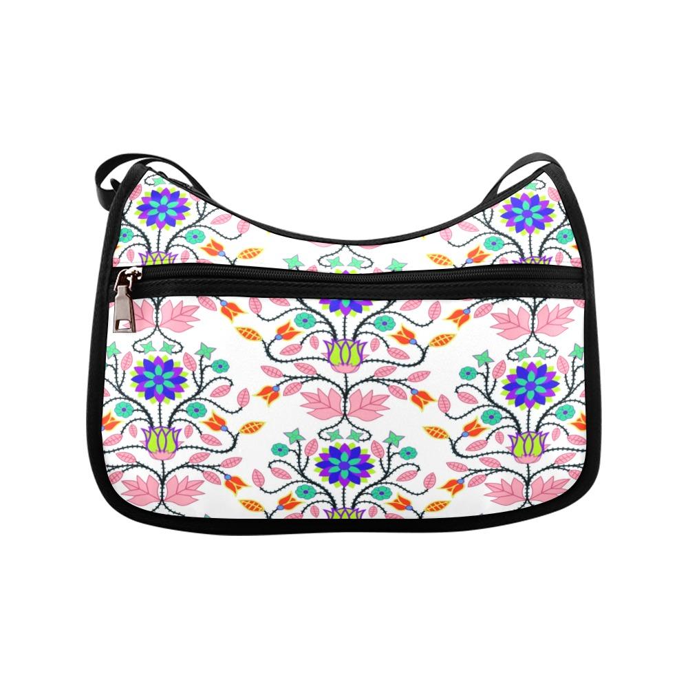 Floral Beadwork Four Clans White Crossbody Bags (Model 1616) Crossbody Bags (1616) e-joyer 