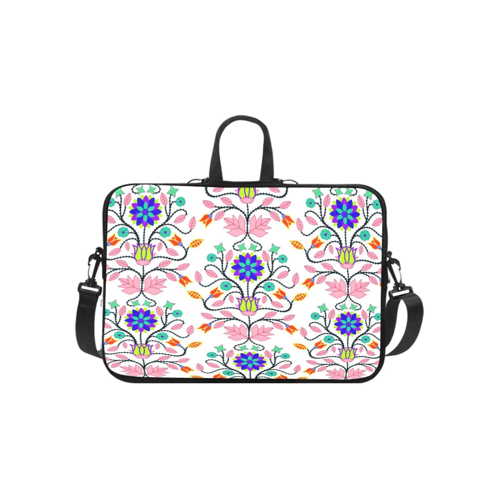 Floral Beadwork Four Clans White Laptop Handbags 14" bag e-joyer 