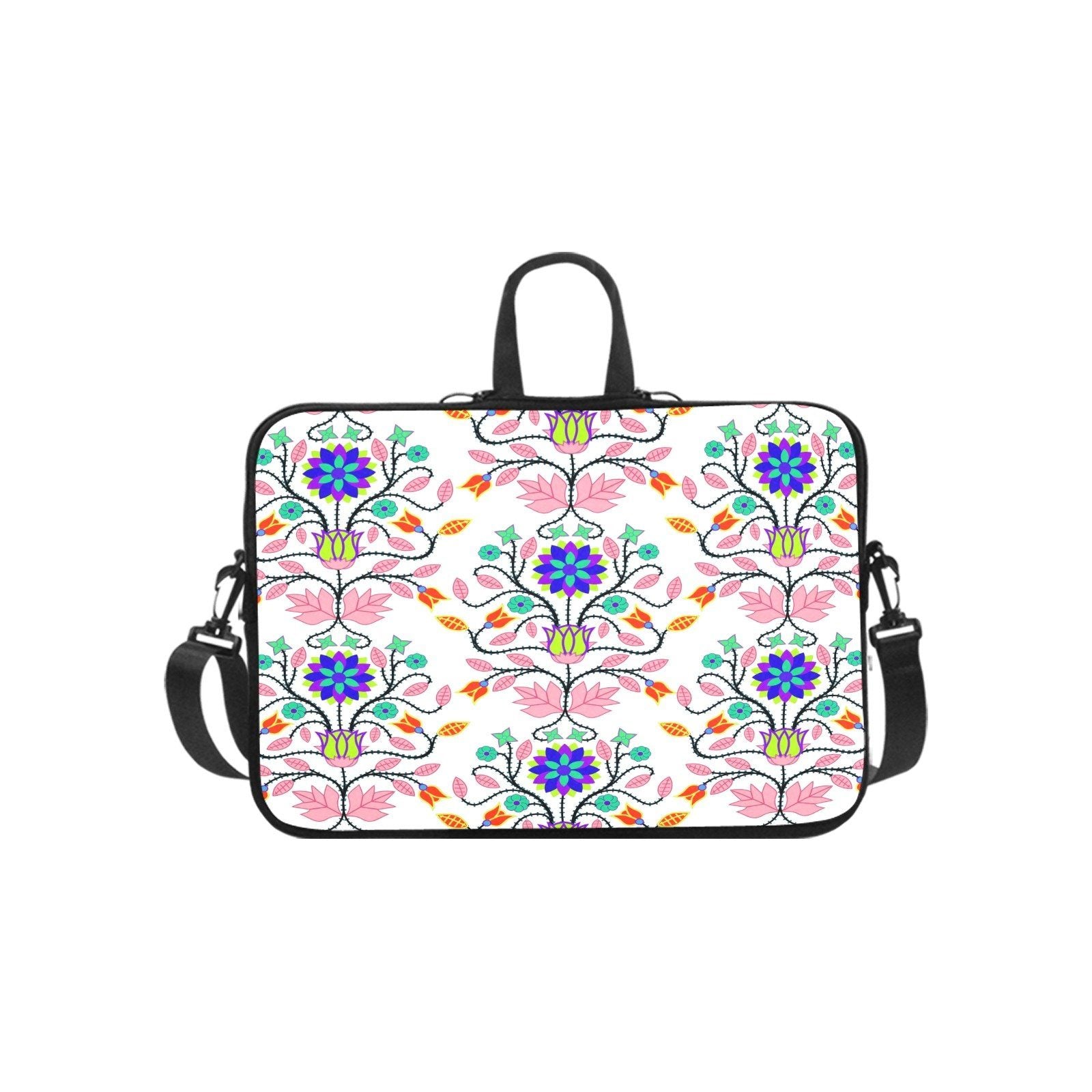 Floral Beadwork Four Clans White Laptop Handbags 17" bag e-joyer 