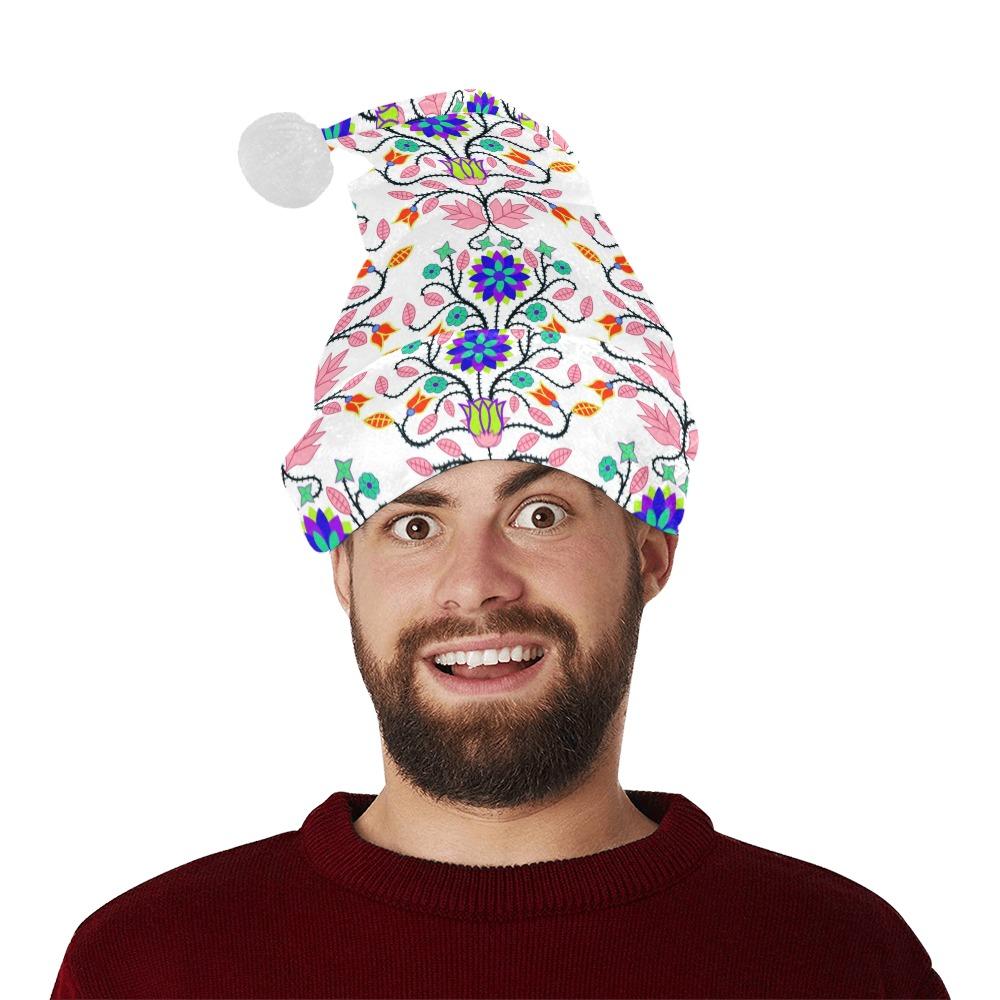 Floral Beadwork Four Clans White Santa Hat Santa Hat e-joyer 