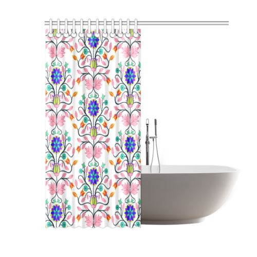 Floral Beadwork Four Clans White Shower Curtain 60"x72" Shower Curtain 60"x72" e-joyer 