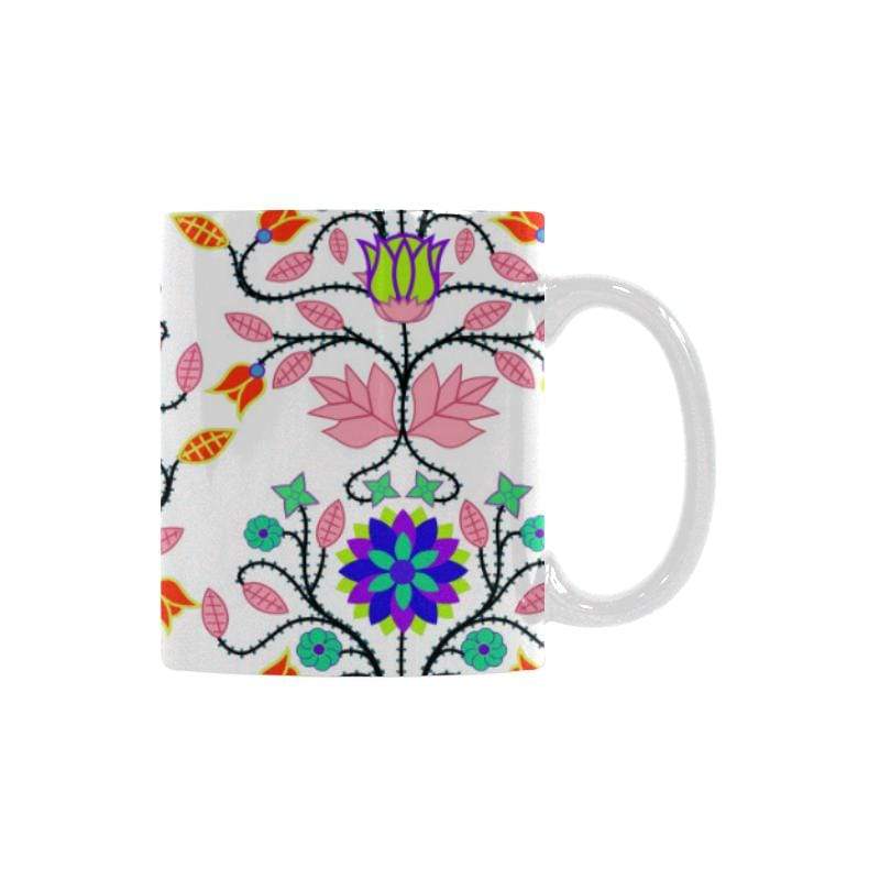 Floral Beadwork Four Clans White White Mug(11OZ) White Mug e-joyer 