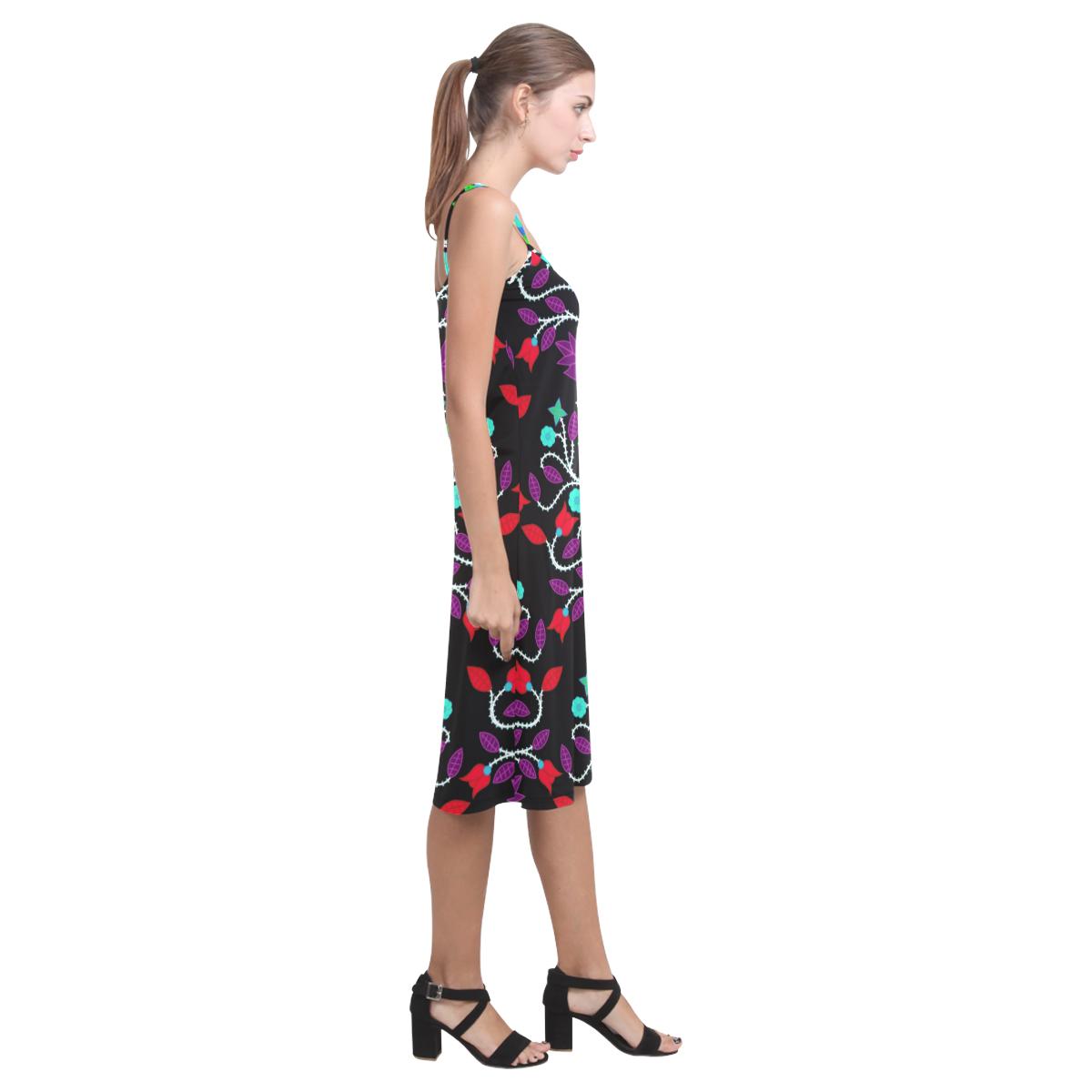 Floral Beadwork Four Clans Winter Alcestis Slip Dress (Model D05) Alcestis Slip Dress (D05) e-joyer 