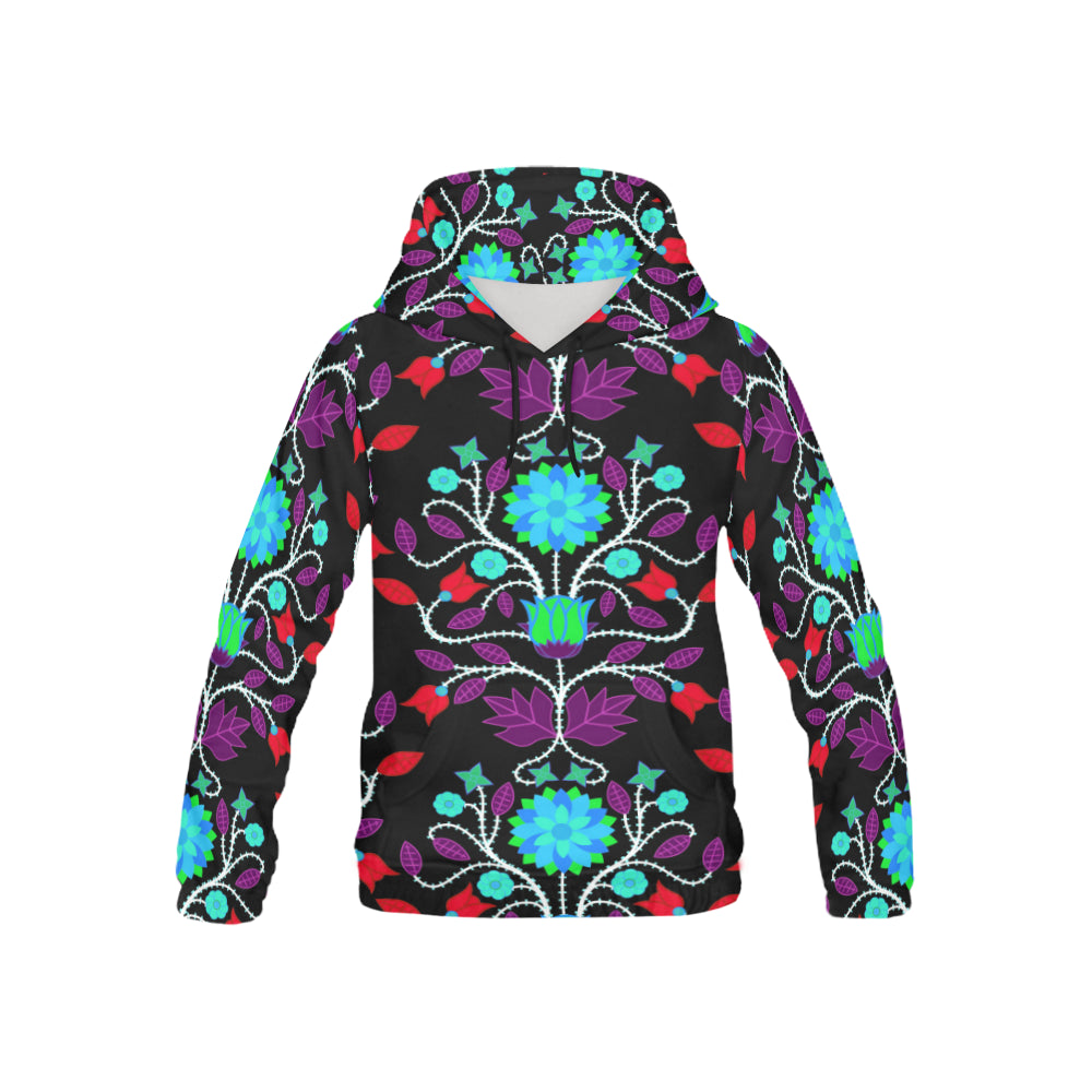 Floral Beadwork Four Clans Winter All Over Print Hoodie for Kid (USA Size) (Model H13) All Over Print Hoodie for Kid (H13) e-joyer 
