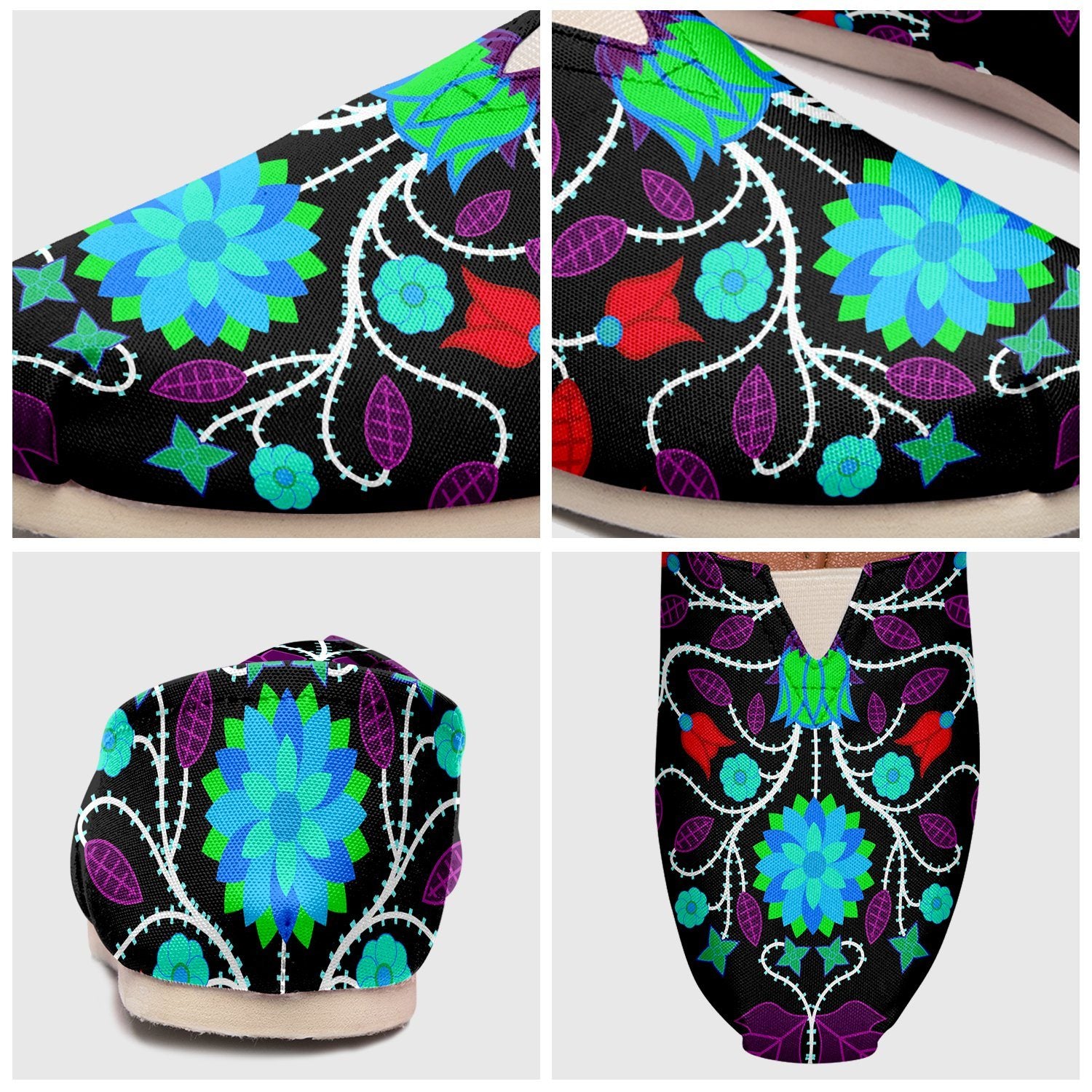 Floral Beadwork Four Clans Winter Casual Unisex Slip On Shoe Herman 