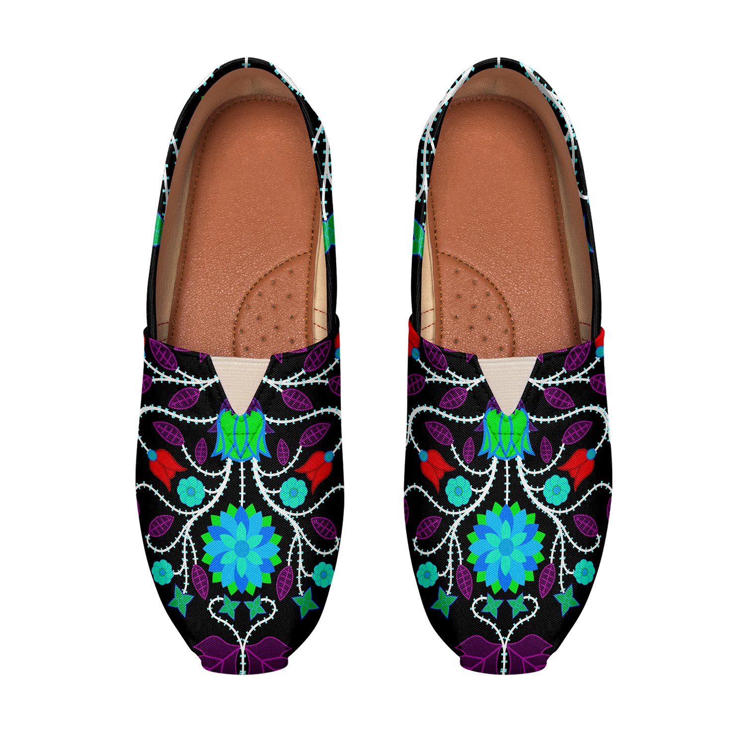 Floral Beadwork Four Clans Winter Casual Unisex Slip On Shoe Herman 