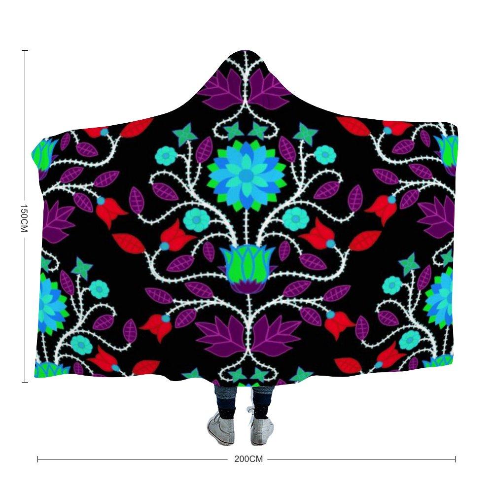 Floral Beadwork Four Clans Winter Hooded Blanket 49 Dzine 