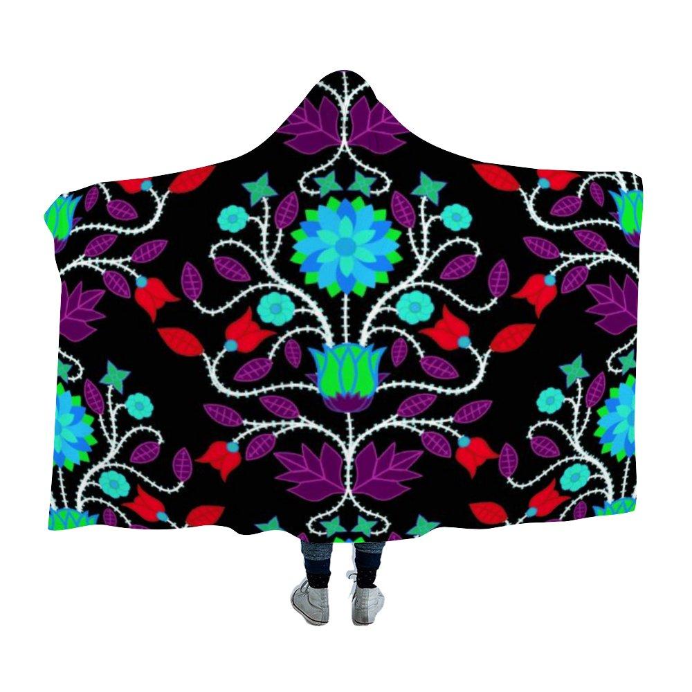 Floral Beadwork Four Clans Winter Hooded Blanket 49 Dzine 