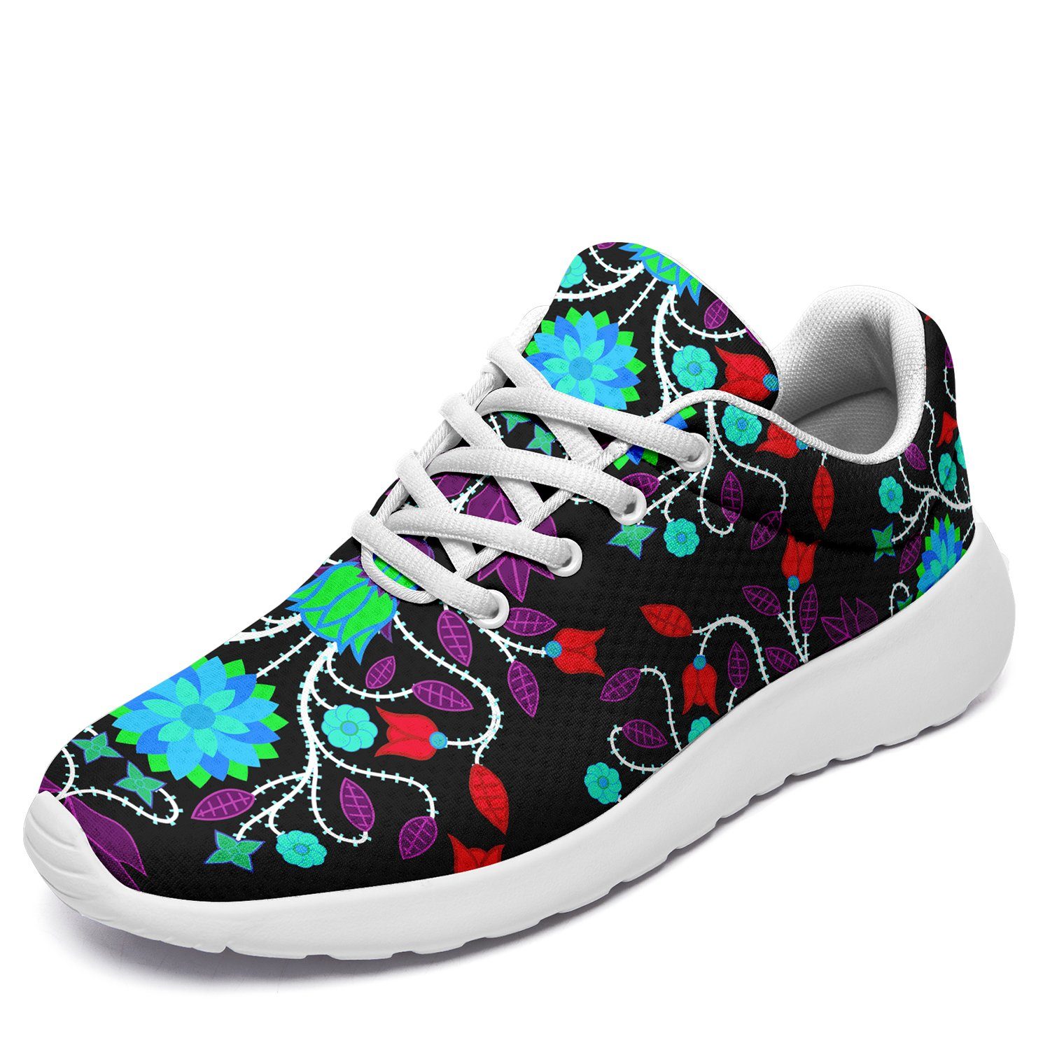 Floral Beadwork Four Clans Winter Ikkaayi Sport Sneakers 49 Dzine US Women 4.5 / US Youth 3.5 / EUR 35 White Sole 