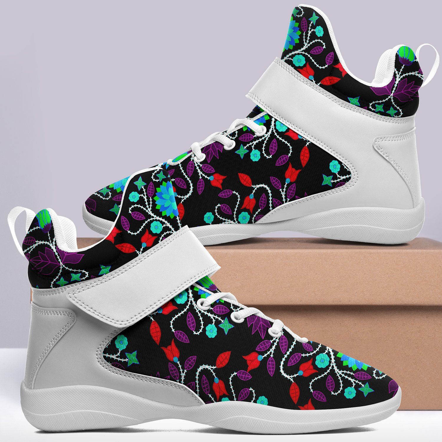 Floral Beadwork Four Clans Winter Ipottaa Basketball / Sport High Top Shoes 49 Dzine 