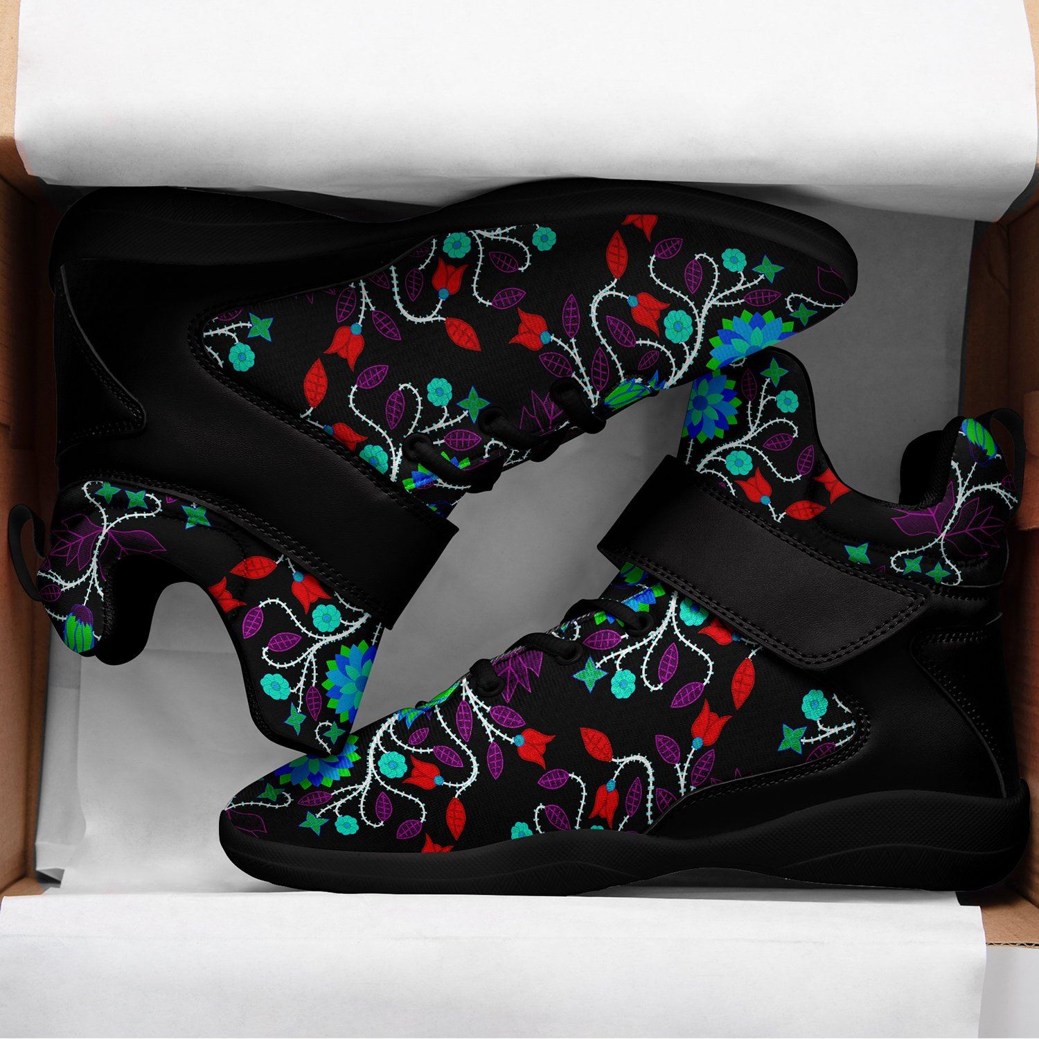 Floral Beadwork Four Clans Winter Ipottaa Basketball / Sport High Top Shoes 49 Dzine 