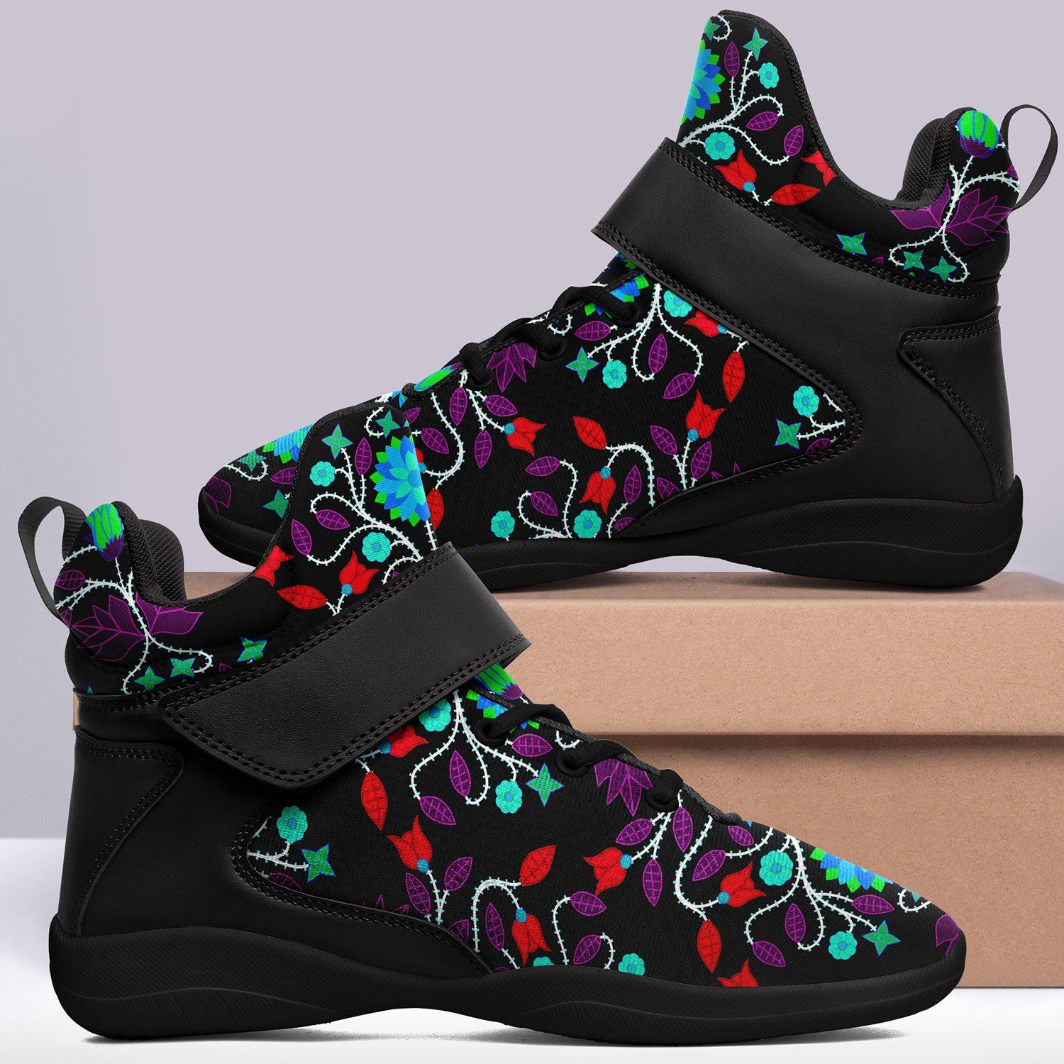 Floral Beadwork Four Clans Winter Ipottaa Basketball / Sport High Top Shoes 49 Dzine 