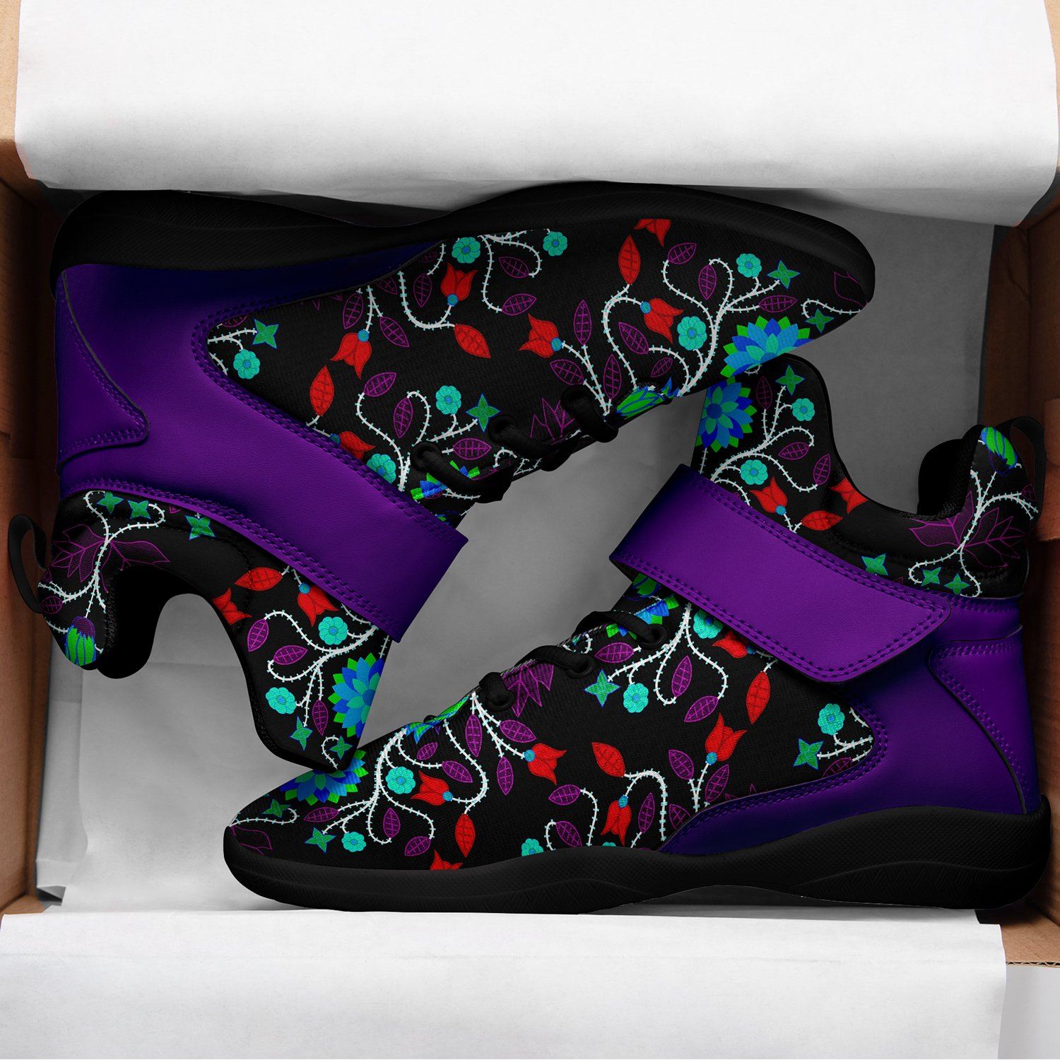 Floral Beadwork Four Clans Winter Ipottaa Basketball / Sport High Top Shoes 49 Dzine 