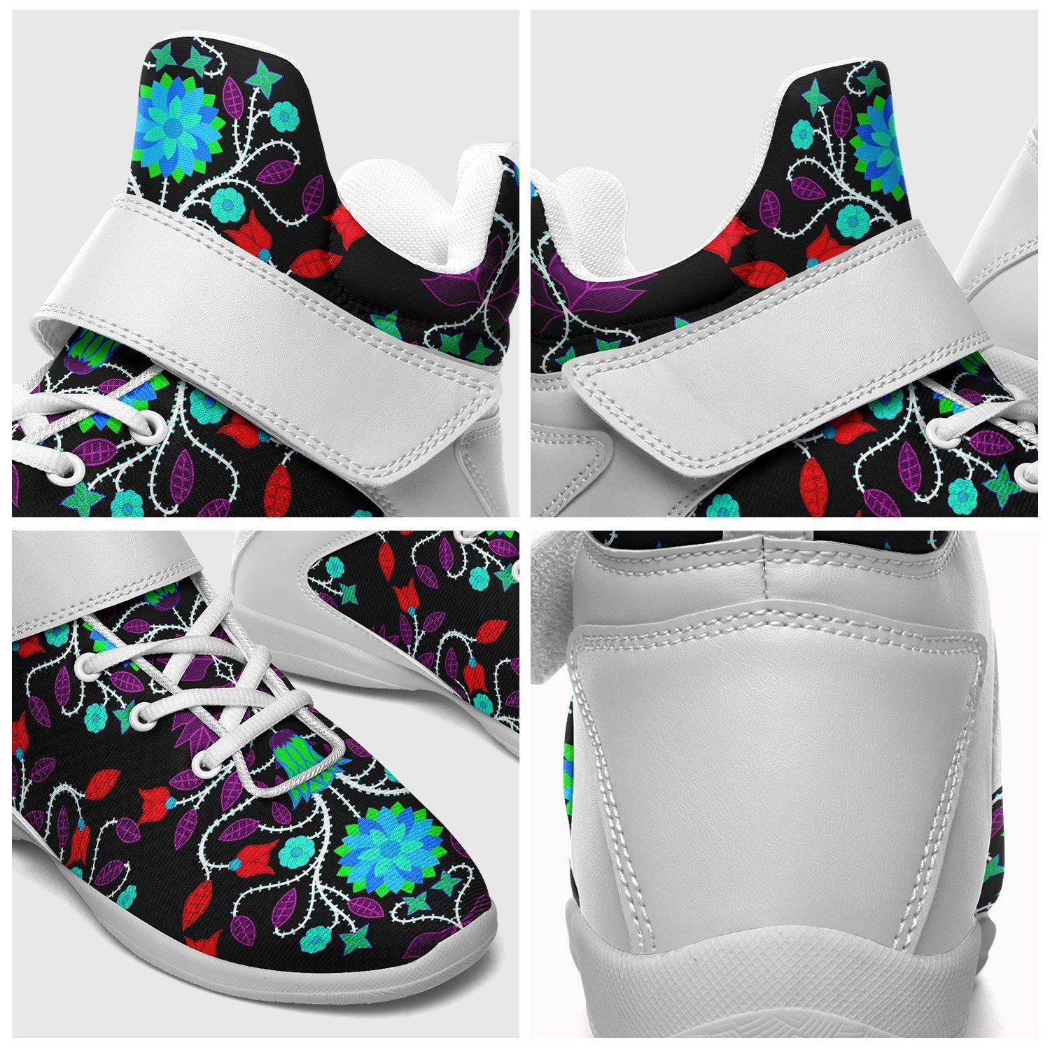 Floral Beadwork Four Clans Winter Ipottaa Basketball / Sport High Top Shoes - White Sole 49 Dzine 