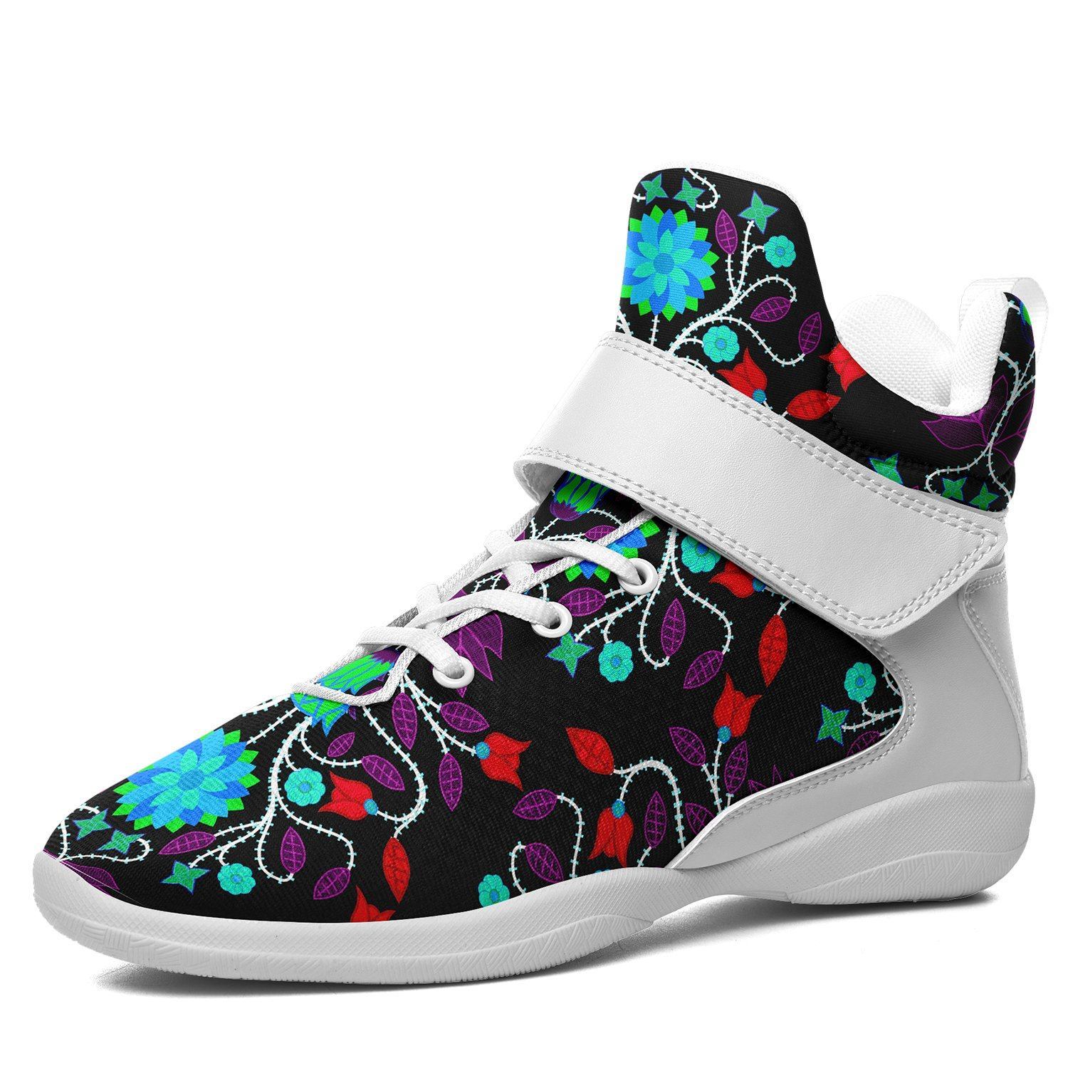 Floral Beadwork Four Clans Winter Ipottaa Basketball / Sport High Top Shoes - White Sole 49 Dzine US Men 7 / EUR 40 White Sole with White Strap 