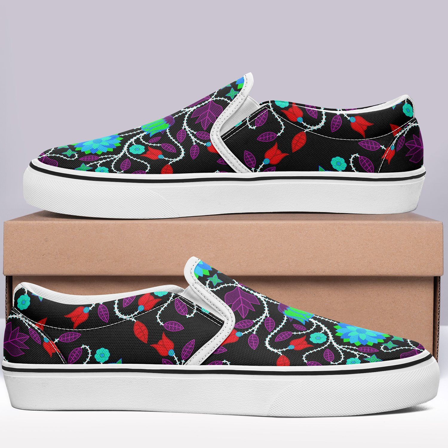 Floral Beadwork Four Clans Winter Otoyimm Canvas Slip On Shoes 49 Dzine 