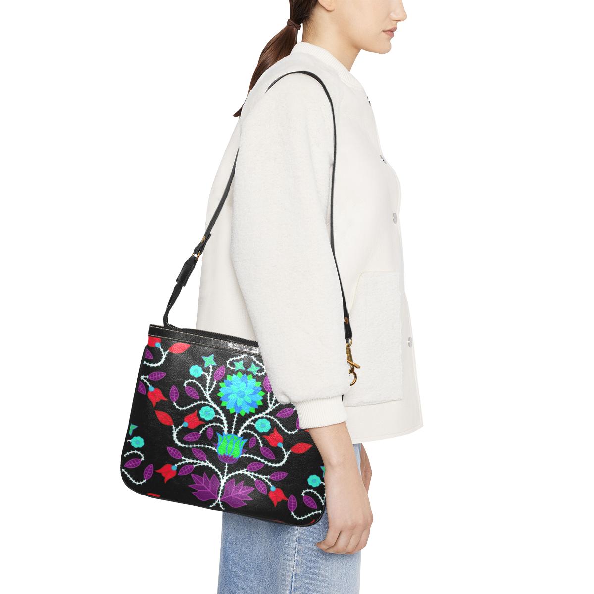 Floral Beadwork Four Clans Winter Small Shoulder Bag (Model 1710) Small Shoulder Bag (1710) e-joyer 