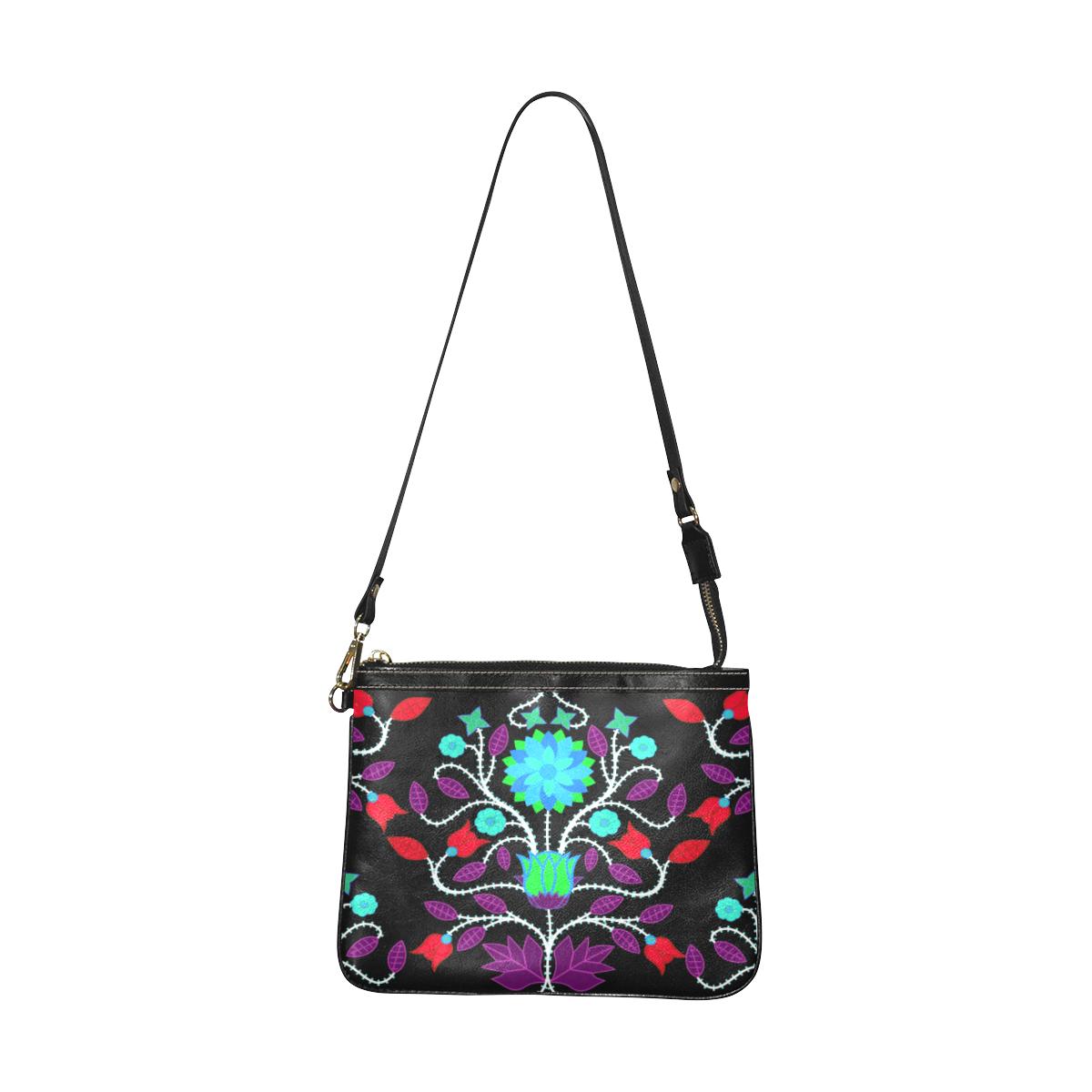 Floral Beadwork Four Clans Winter Small Shoulder Bag (Model 1710) Small Shoulder Bag (1710) e-joyer 