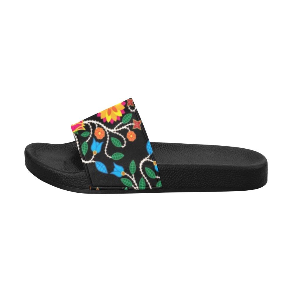 Floral Beadwork Four Clans Women's Slide Sandals (Model 057) Women's Slide Sandals (057) e-joyer 