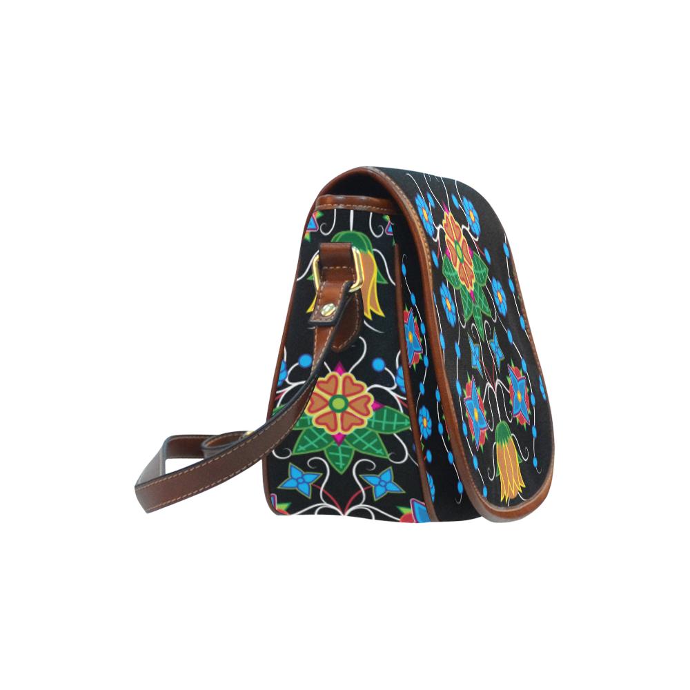 Floral Beadwork Four Mothers Saddle Bag/Small (Model 1649) Full Customization Saddle Bag/Small (Full Customization) e-joyer 