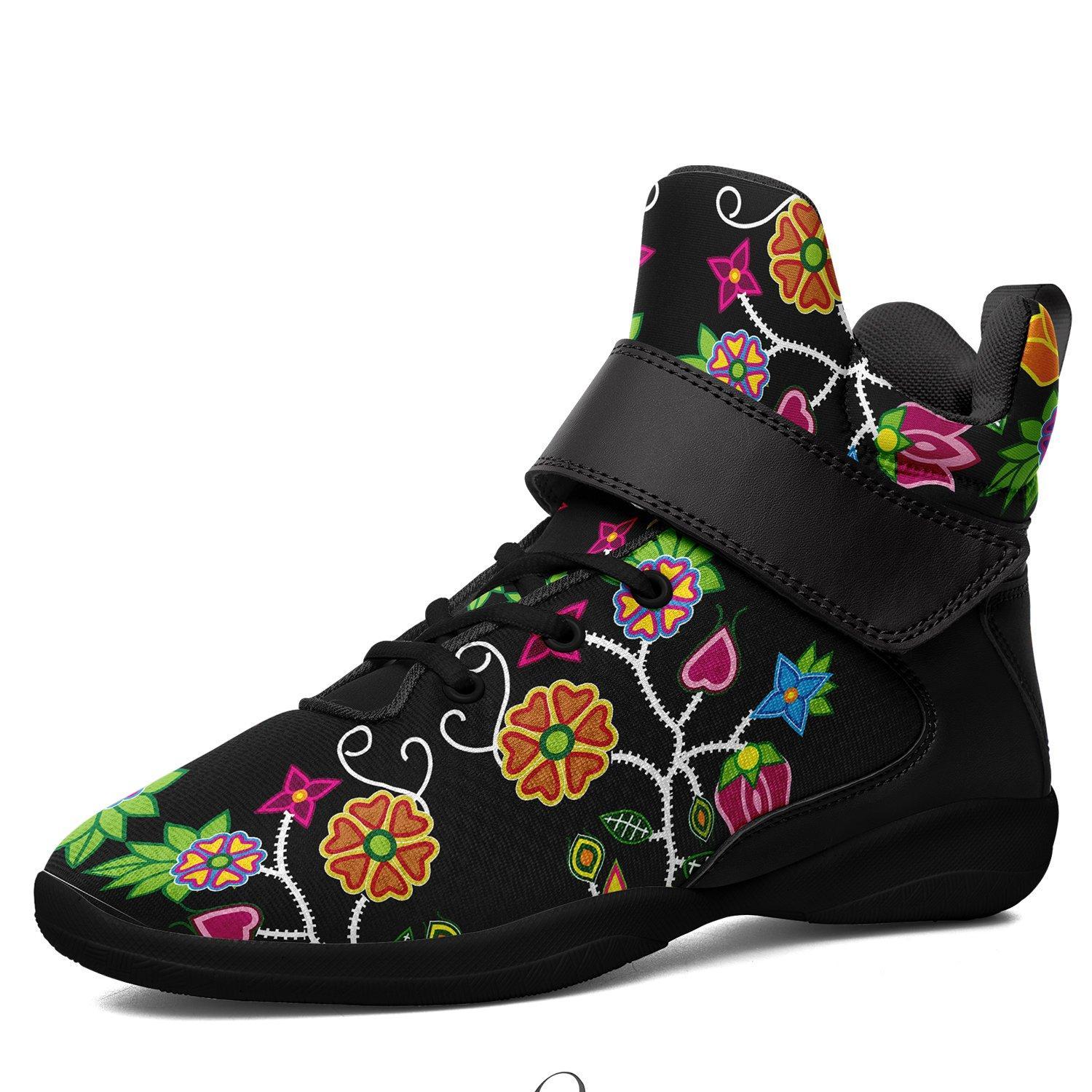 Floral Beadwork Ipottaa Basketball / Sport High Top Shoes - Black Sole 49 Dzine US Men 7 / EUR 40 Black Sole with Black Strap 