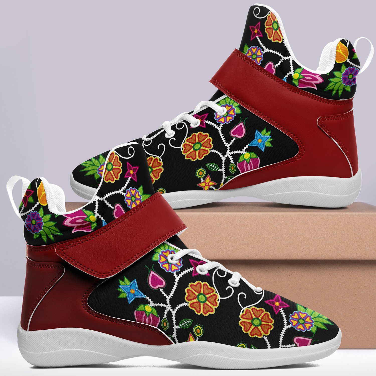 Floral Beadwork Kid's Ipottaa Basketball / Sport High Top Shoes 49 Dzine 