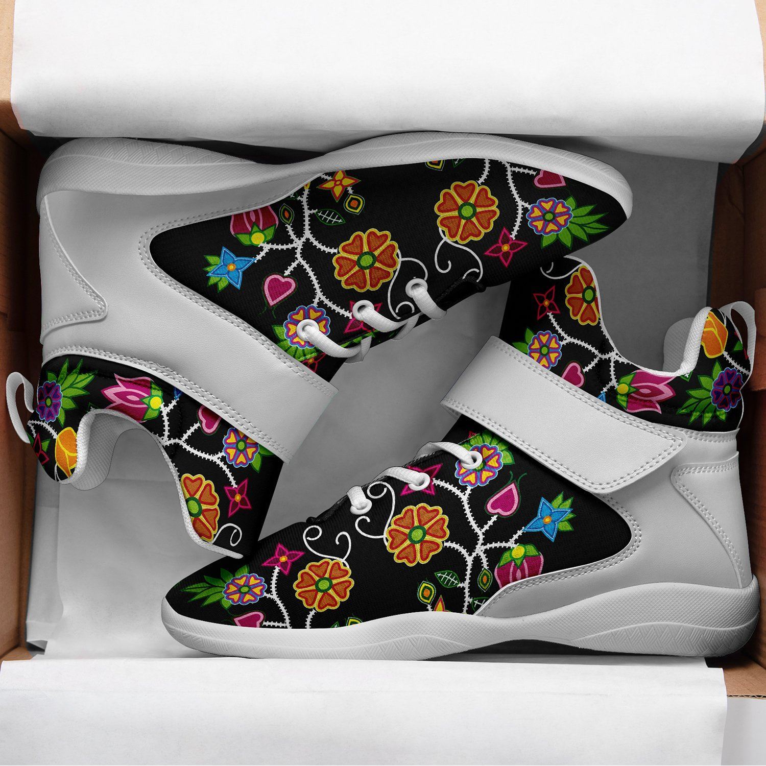 Floral Beadwork Kid's Ipottaa Basketball / Sport High Top Shoes 49 Dzine 