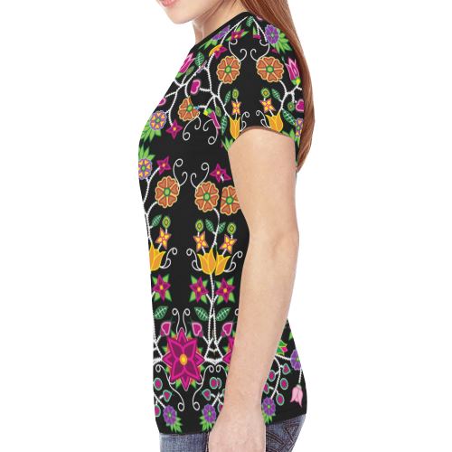 Floral Beadwork New All Over Print T-shirt for Women (Model T45) New All Over Print T-shirt for Women (T45) e-joyer 