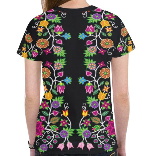 Floral Beadwork New All Over Print T-shirt for Women (Model T45) New All Over Print T-shirt for Women (T45) e-joyer 