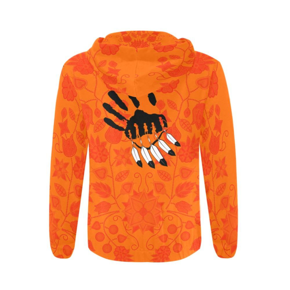 Floral Beadwork Real Orange A feather for each All Over Print Full Zip Hoodie for Men (Model H14) All Over Print Full Zip Hoodie for Men (H14) e-joyer 