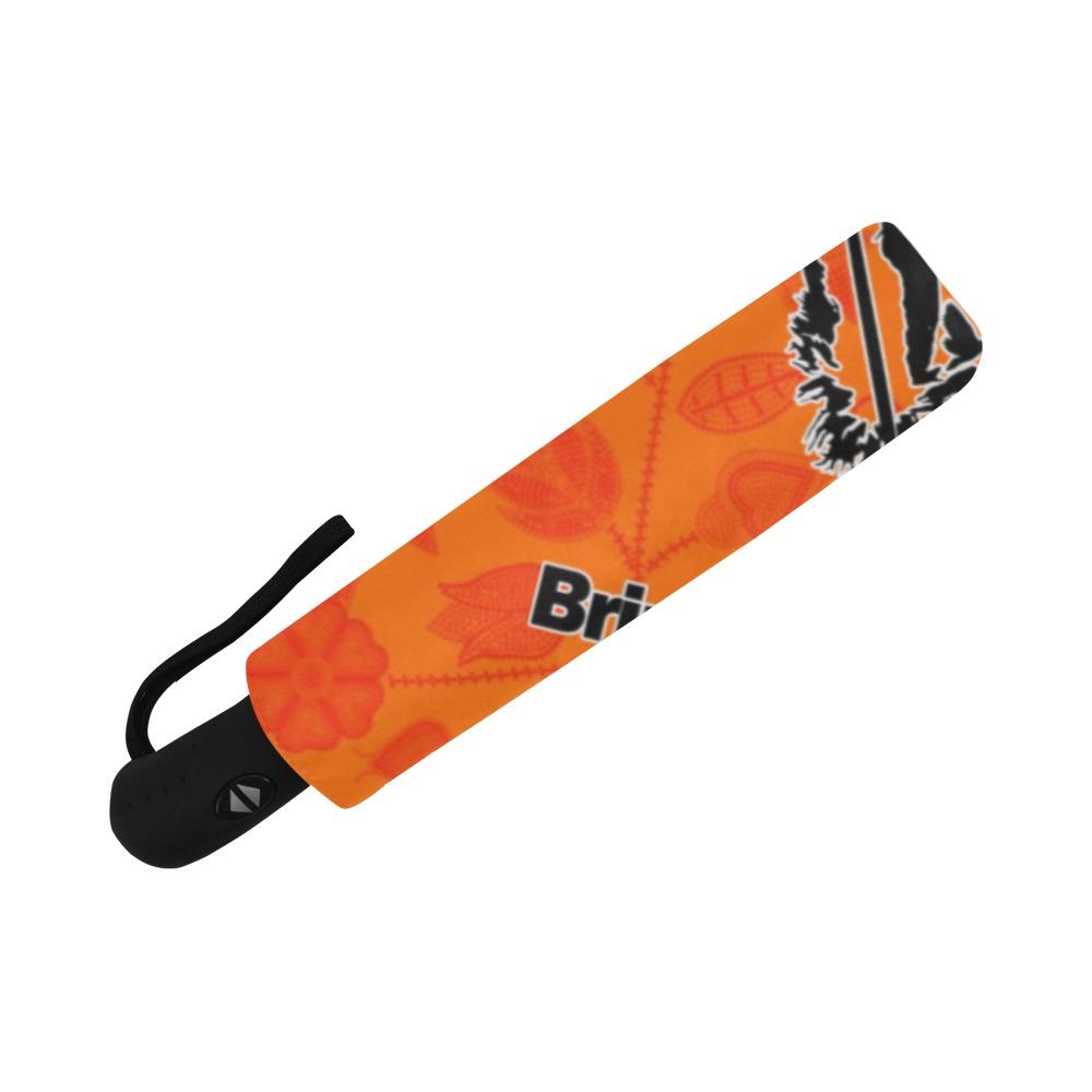 Floral Beadwork Real Orange Bring Them Home Auto-Foldable Umbrella (Model U04) Auto-Foldable Umbrella e-joyer 